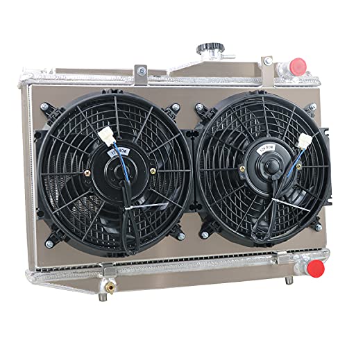 ALLOYWORKS 3 Row Radiator + Shroud Fan + Relay for 1983 1984 Toyota Corolla AE86 4AGE GTS 1.6 L4 MT
