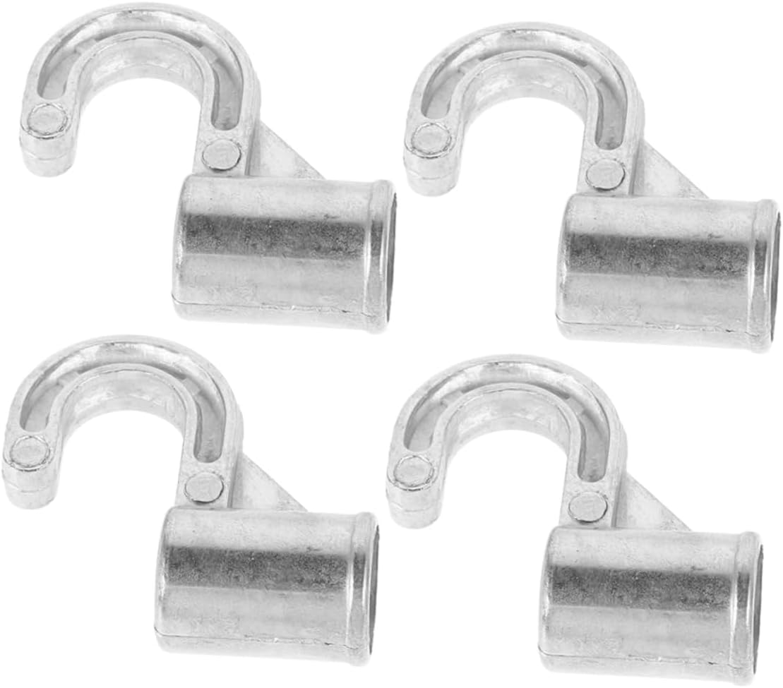 jojofuny 4 Pack Closet Rod Hooks Aluminum Alloy Hanger Hooks for Closet Rod Tool-Free Clip-on Wardrobe Hook Set for Hanging Clothes Hats Bags Space-Saving Storage