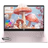 HP Essential Laptop Computer for Student Daily Study, Microsoft Office 365, Intel N150, 4GB RAM, 128GB Storage, Long Battery Life & Fast Charging, Windows 11 Home, Type-C Hub, Tranquil Pink