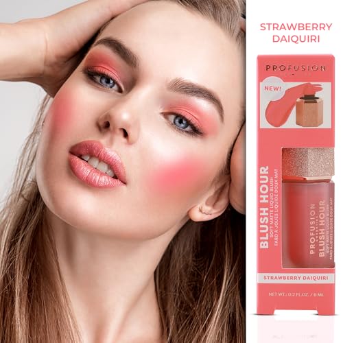 Profusion Cosmetics Blush Hour Crème Liquide Blush, Strawberry Daiquiri, Fini Mat Doux, 6 ml – vue 2