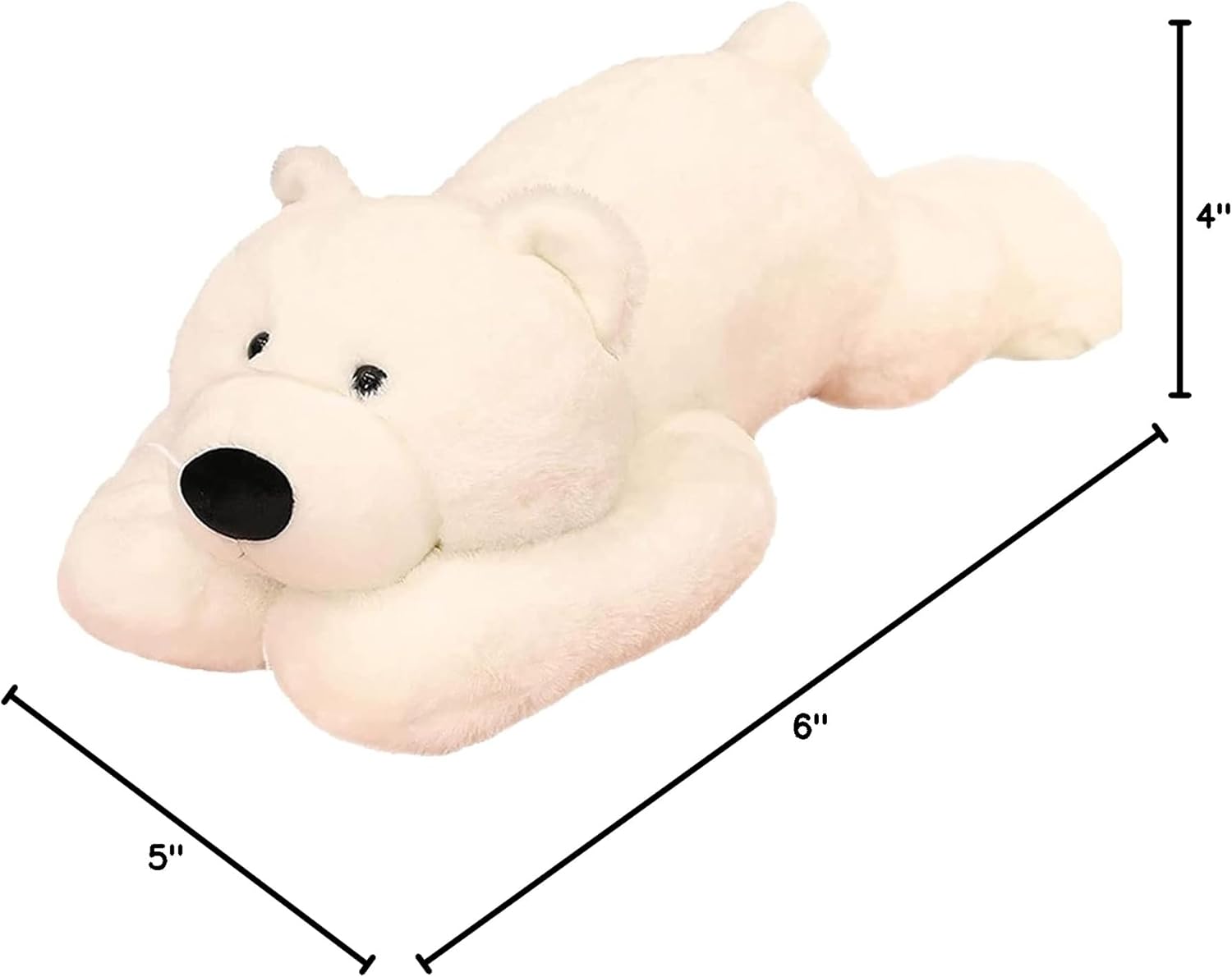 Weighted Stuffed Animals, Weighted Bear Stuffed Animal Toy Cute White Bear Plush Pillow Weighted Plush Animals Toy, 11.8"