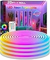 httpsmp 20Ft Neon Rope Lights,Flexible Led Rope Lights Control with App/Remote,Multiple Modes Rope Lights,IP67 Outdoor Waterproof,Music Sync Light Strip for Bedroom