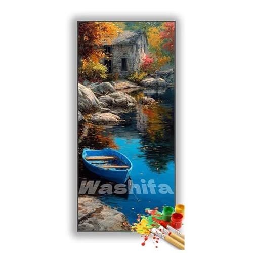 �������G �i�� �D�� �����h��G �L�b�g DIY ��l ���S�Ҍ��� �f�W�^�����G ��h�� �����L�b�g�ɂ��G�� Paint By Numbers �A�N�����y�C���g ���ʉ� �����Ńy�C���g �z�[�� �I�t�B�X���� �M�t�g 40x80 cm, �t���[���Ȃ�