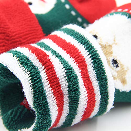 Howjojo Boys Girls Christmas Socks Kids Warm Socks Winter Thermal Cotton Crew Socks 4 Pack 3T-4T/4T-5T #TOP5