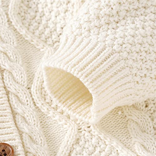 Cardigã de malha para bebês meninas meninos suéter quente pulôver infantil sólido jaqueta infantil,