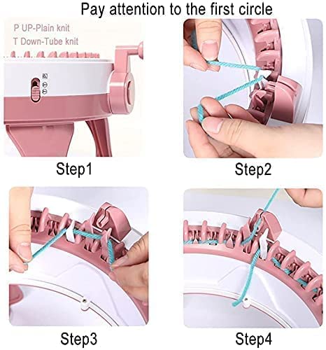WEIKUELE 48-Needle Knitting Machine - Round Knitting Loom For Scarves, Hats & Socks With Yarn Included