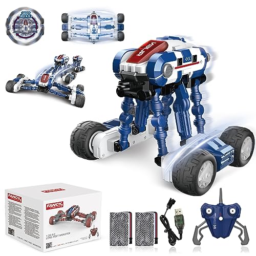 Desdoni Remote Control Car, Monster Trucks car 2.4Ghz 4WD Off Road RC Stunt Car High Speed Cars Toys Double Sided 360 Flips Rotating Vehicles with LED Gift for Kids Girls Boys Adult
