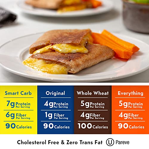 Toufayan Bakeries, Smart Carb Smart Pockets Pita Bread | Low Carb | Low Calorie | Vegan | Cholesterol Free (3 Pack, 18 Pitas Total) #TOP4