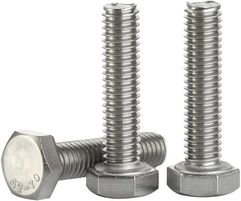 1/4-20 x 1" Hex Head Screw Bolt, Fully Threaded, Stainless Steel 18-8, Plain Finish, Quantity 25