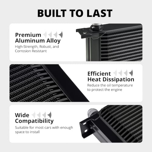 Image of EVIL ENERGY 16 Row Oil Cooler Kit, 10AN Engine Cooler Radiator Universal