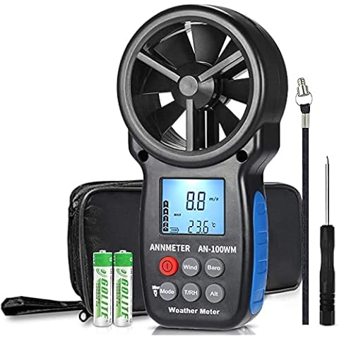 AN-100WM Handheld Windgeschwindigkeit Chill Temperatur Meter Tester Digital Anemometer für Luftstrom, Geschwindigkeit, Druck, Luftfeuchtigkeitsmesser Cover