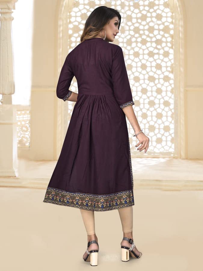 Image of Fabian Fashion Women's Rayon Floral Regular Tunic Shirt