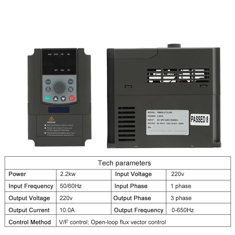 Evite vibraciones en husillo CNC con este inversor VFD 2.2KW de salida trifásica 380V 3