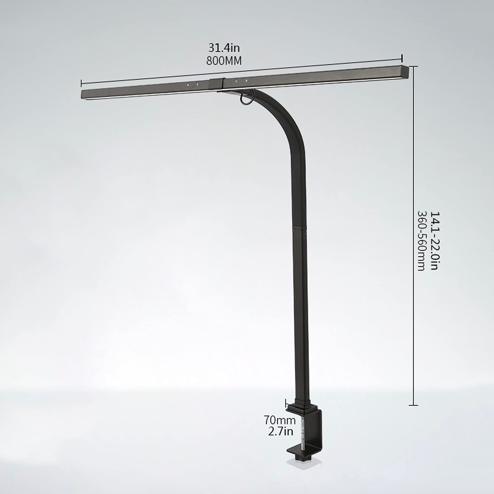 Lampada da Scrivania Lampada da tavolo a LED dimmerabile con morsetto Lampada da task for ufficio ad alta intensità Architetto moderno Smart Eye Protection Lampada da tavolo, Nero / Bianco Lampada da