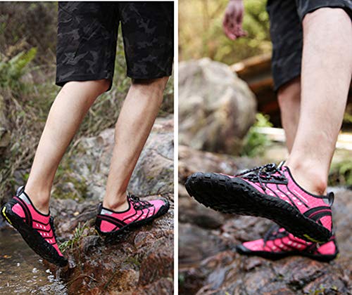 Ubfen Water Shoes Mens Womens Fishing Quick Dry Barefoot Aqua Shoes For Sports Swimming Boating Diving Surfing Yoga 6 Women / 5 Men D Pink #TOP4