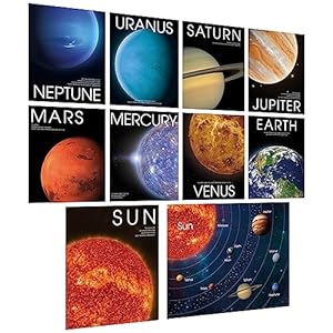 10 STK. Sonnensystem Weltraum-Poster