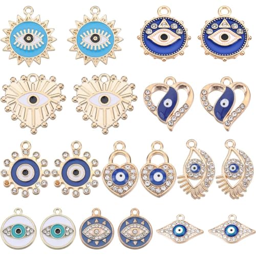 Breloques mauvais œil dorées de qualité premium pour joaillerie fine DIY