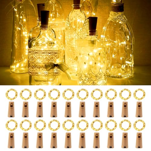 Bubuny 20 Stück Flaschenlicht, 2M Flaschenlichterkette 20LEDs...