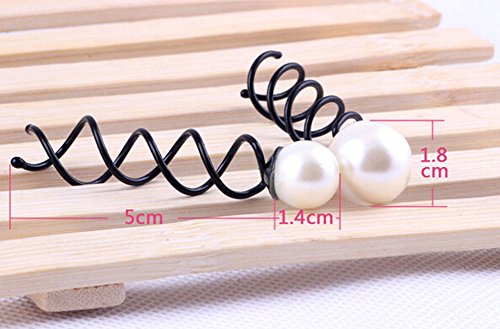 Topwel 6Pcs Pearl Spiral Hair Pin Clip (Large-1.8Cm) #TOP5