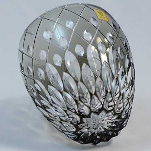 Miniatura 3 de Cristal Kagami Edo Kiriko artesano tradicional Shinozaki Hideaki shochu cristal de roca Negro T682-2641-BLK (importación de Japón)