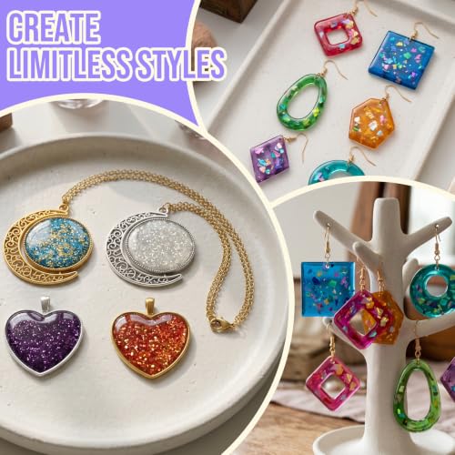 Image of FUHITIM UV Resin Jewelry Making Kit, UV Resin Kit with Light and Molds 400g | Crystal Clear UV Resin,DIY Jewelry Making Kit, Resina Starter Kits for Keychain Earring Necklace Rings and More