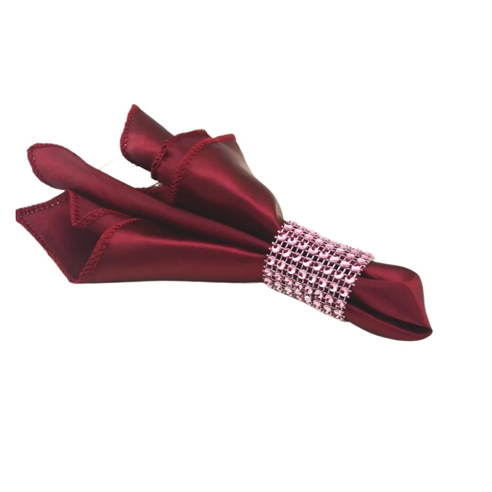 Satin Dinner Napkins 50pcs Square 30cm/50cm Napkins Cloth Satin Fabric Napkin Pocket Handkerchief for Wedding Birthday Home Party Hotel Restaurant(Burgundy-Square 50cm)