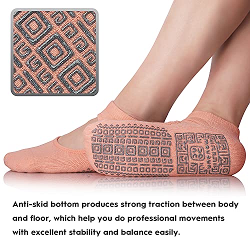 Image of Non Slip Grip Yoga Socks for Women with Cushion for Pilates, Barre, Dance