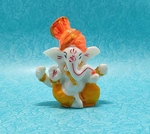 Image of Handmade Showpiece Polyresin Pagdi Ganesha Idol and Figurines for Spiritual Vaastu Pooja Decorative Sculpture for Puja Gifts & Decoration Items for Home Decor (Pagdi Ganesha ji)