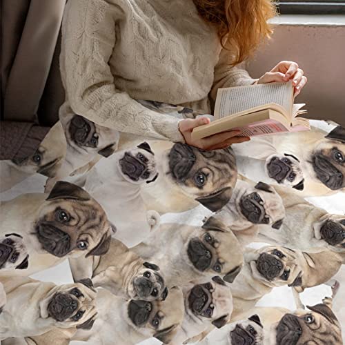 Grjirac Pug Throw Blanket For Home Living Room Decor,Christmas Soft Warm Blanket Gifts For Women Men Kids Multicolor 40X50Inch #TOP5