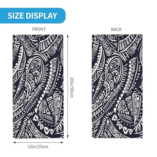 Blue Polynesian Maori Tribal Pattern Neck Gaiter Face Mask Scarf Bandana Head Wrap Uv Protection Balaclava For Sports2