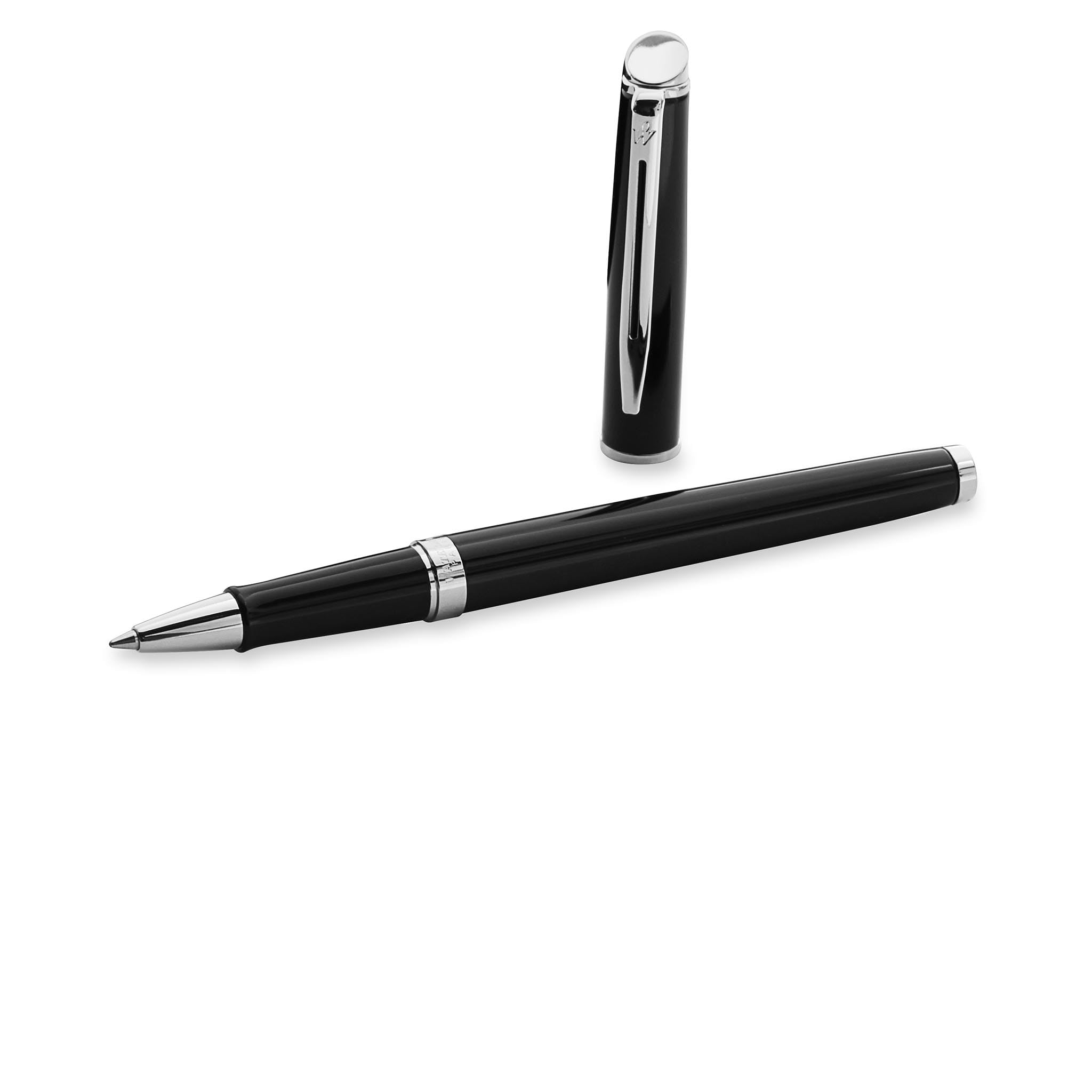 Waterman Hémisphère Stylo roller avec gravure - Stylo d'écriture de luxe personnalisé - Cadeau élégant pour homme et femme - Encre noire (vernis noir C.C)