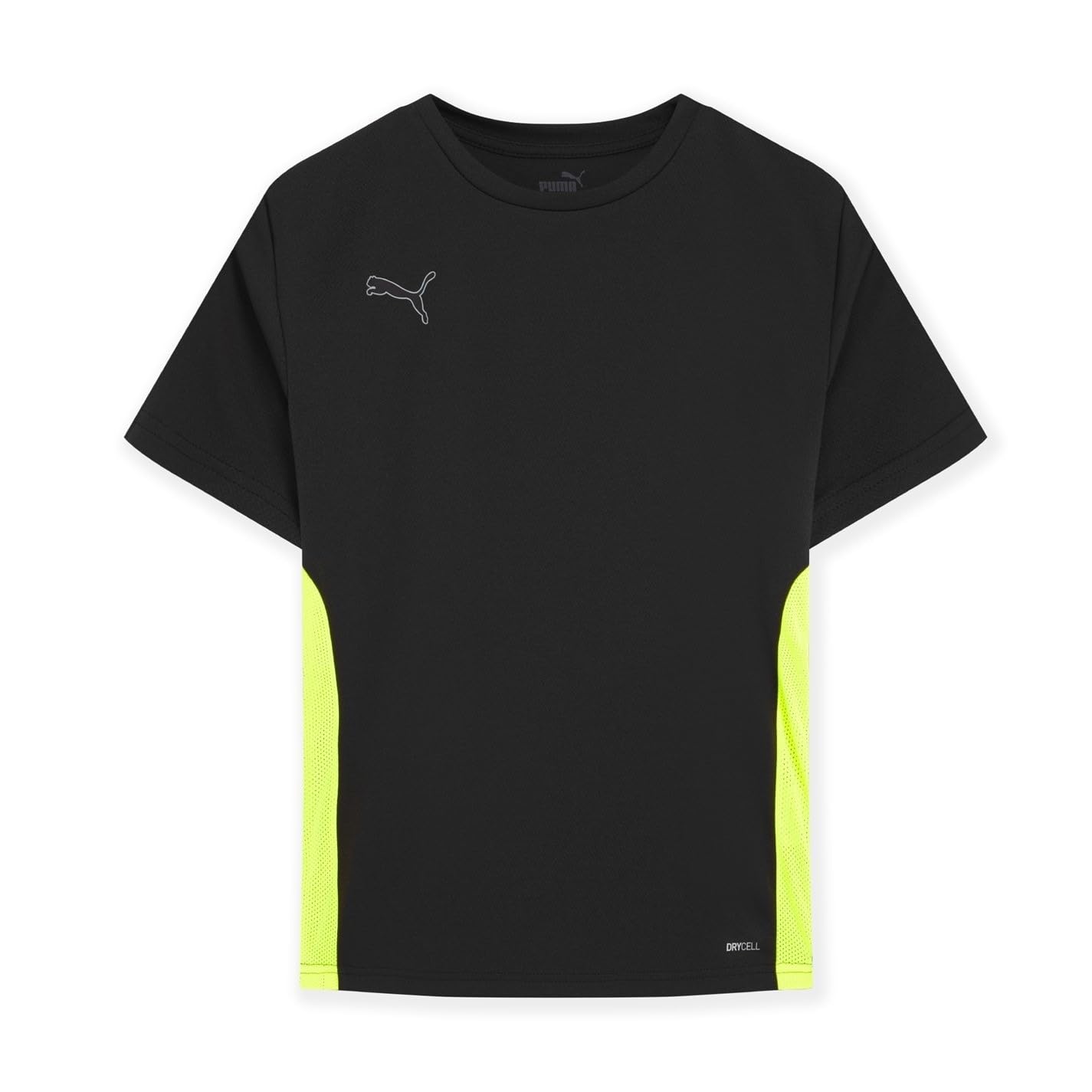 Puma Boys Finesse Training Shirt Juniors - Black/Yellow - 7-8 (S)