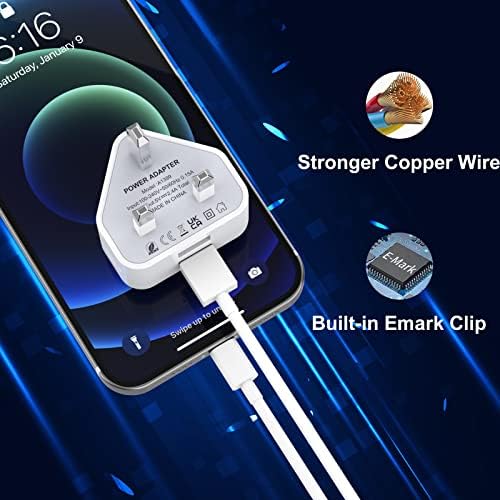 MFi Certified4Pack iPhone Charger Cable with 2Pack Dual USB Plug Adapter, 3/3/6/6 FT iPhone Charger Cable and 2Pack Dual Port USB Wall Charger Plug for iPhone 13 12 11 Xs/Xs Max/XR/X 8/7/6/6S Plus