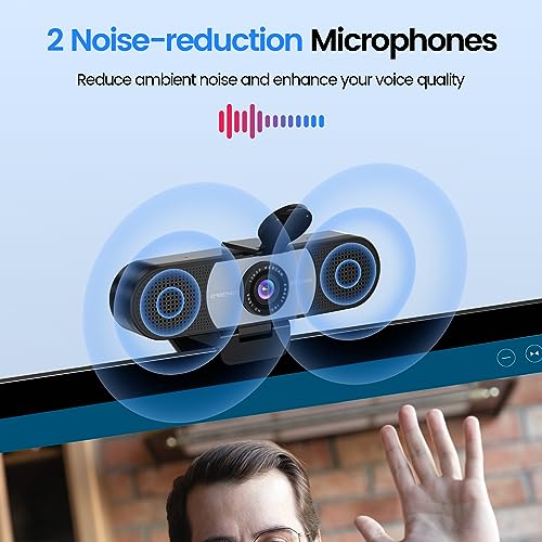 EMEET 1080P Webcam, C960 Web Camera with 2 Noise-Cancelling Microphones & Privacy Cover, 90° FOV Computer Camera, Plug & Play USB Webcam for Calls/Conference, Zoom/Skype/YouTube, Laptop/Desktop, Grey