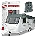 Caravan Roof Cover - Roof Protector With Adjustable Straps, Hooks & Storage Bag, Heavy-Duty, Waterproof, UV-Resistant Breathable 150D for All-Weather Use by UK Custom Covers (14–17ft, Grey)