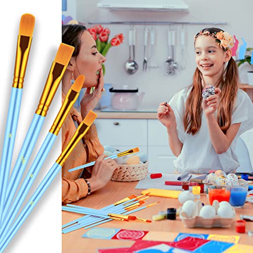 Paint Brushes Set, 30 Pcs Paint Brushes For Acrylic Painting, Oil Watercolor Acrylic Paint Brush, Angled Art Paintbrushes For Body Face Rock Canvas, Kids Adult Drawing Arts Crafts Supplies, Skyblue #TOP5