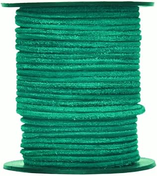 Round Suede Leather Cord 2 MM Blue Turquoise, 25 Meter