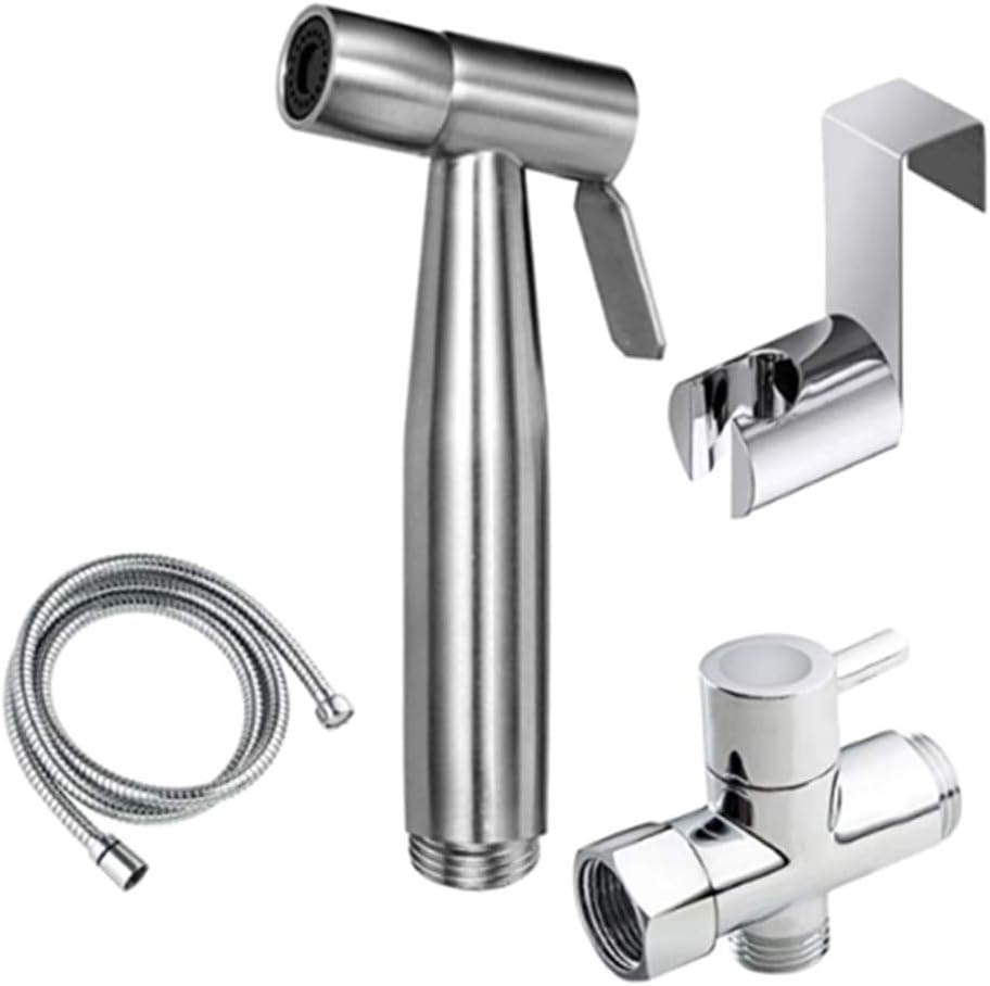 Bidet Toilet Sprayer, Stainless Steel Toilet Handheld Showers Muslim Shattaf Bidet Taps for Personal Hygiene, Toilet Cleaning, Pet Bath, Cloth Diaper, Mop Pool, Washing Machine (Sprayer Kit)