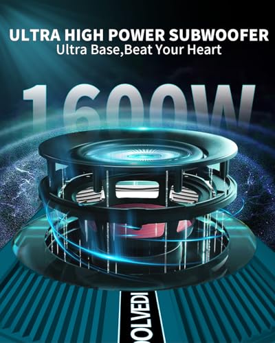 Image of 1600W10-inch ultra-thin under-seat subwoofer, amplifierandLEDambient light. | Slim design, deep bass, adjustable (low-frequency filtering /gain /low-frequency enhancement), suitable for trucks and cars.
