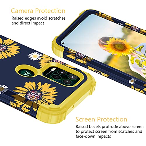 Fingic Compatible With Moto G Stylus 5G Case 2021,Sunflower 3 In 1 Heavy Duty Hard Pc Soft Silicone Rugged Bumper Full-Body Shockproof Protective Phone Case For Motorola Moto G Stylus 5G 2021,Yellow #TOP4