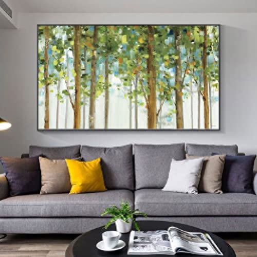 Peinture sur toile forêt abstraite art mural salon de standing