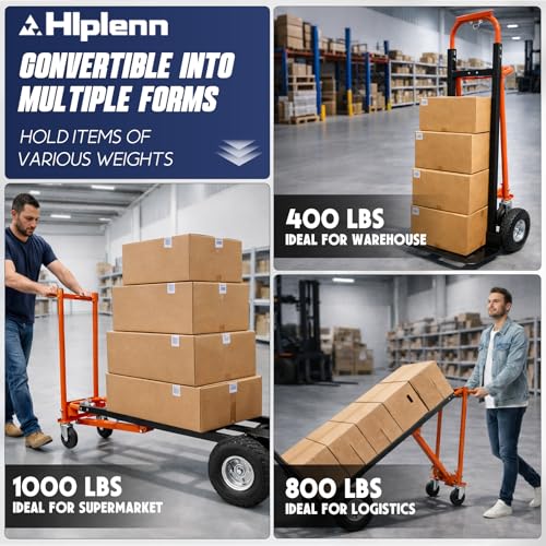 Carretilla convertible 4 en 1 plegable, capacidad 1000 lbs miniatura 4