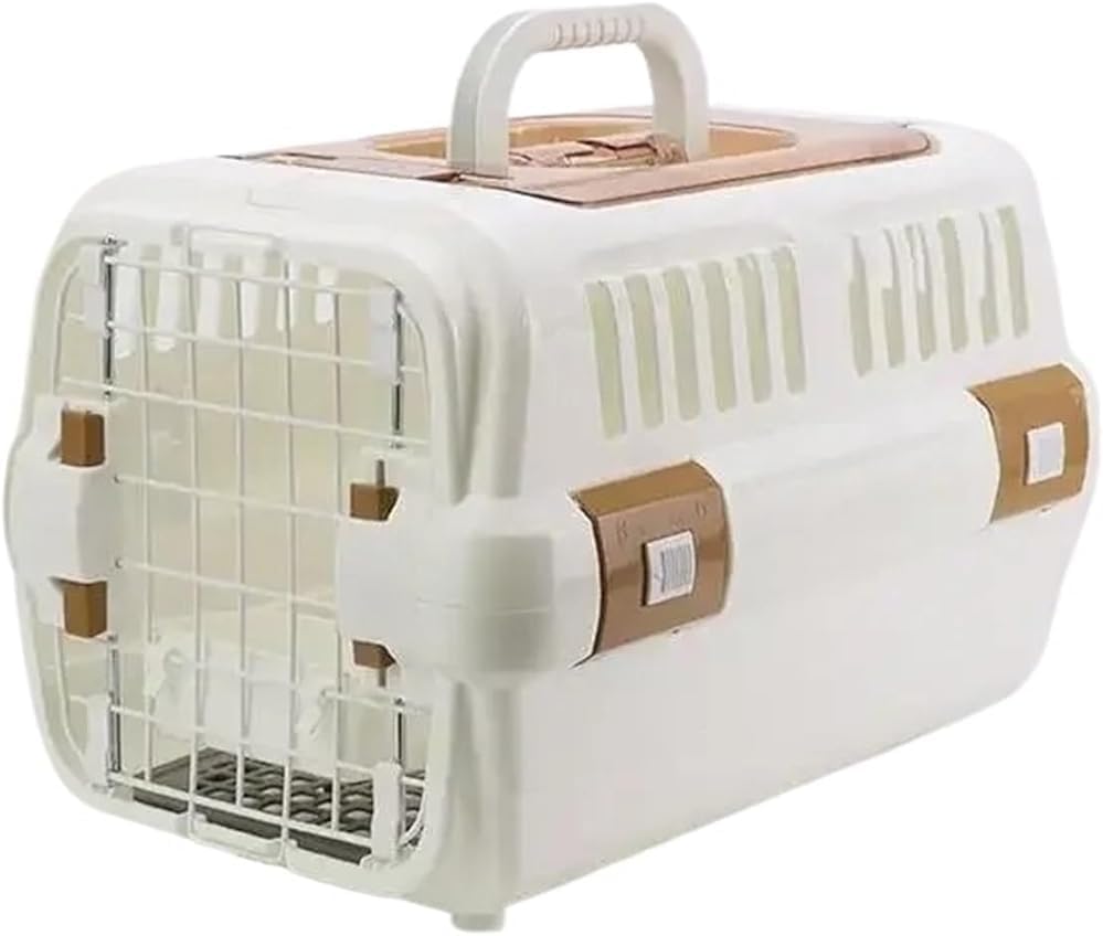 New cat carrier hard, Airline Approved Size Hard Shell Ventilation Large Space Portable Pet Travel Crate for Cats & Dogs, Kitten Carrier Suitable for outdoor, t(Size:L：14.57x21.65x13.78in,Color:white)