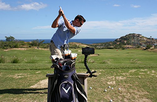Golf Gadgets® - Swing Recording System | Jaws Clamp & Gooseneck Mount for Smartphone. Compatible with iPhones, Samsung Galaxy, HTC, Any Phone, etc. Also Compatible with GoPro.(Jaws Clamp)