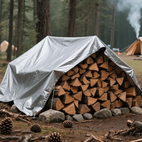 EEATUZTL 14 * 14FT Tarps Heavy Duty Waterproof, 12 Mil Large Tarps with Grommets and Reinforced Edges, UV Tear Fade Resistant, Heavy Duty Tarpaulin for Outdoors Patio Camping by EEATUZTL - Image 8