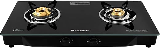 Faber Jumbo 2 Burner Black Cooktop with Glass Top| Brass Burners | Easy to clean | 2 Years comprehensive Warranty | 5 Years warranty on Glass &…