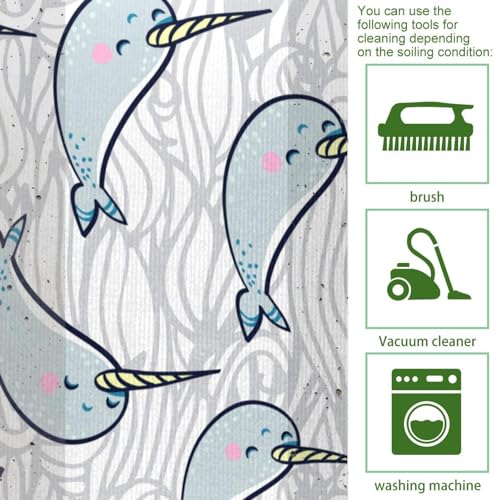 Alfombra de cocina absorbente y lavable con divertido estampado de manatíes 5