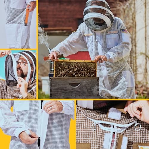 Traje de Apicultor Ventilado Sting Stopper, Blanco, Talla 3X Grande miniatura 7