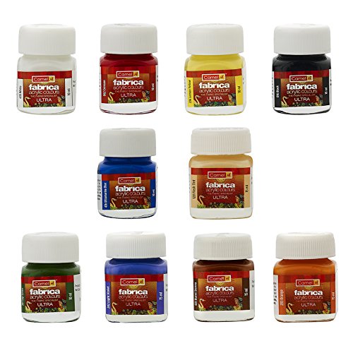 Image of Camel Camlin Kokuyo Fabrica Acrylic Ultra Color, 15Ml, 10 Shades Wax Crayons + 2 Glitter Shade Free - 24 Shades