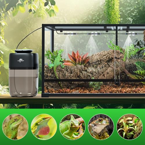 CAVACHEW 10L Reptile Mister with 4pcs Nozzles, High Pressure Reptile Mister System with Timer, Automatic Mister Fogger for Reptile Tank, Adjustable Terrarium Misting Humidifier for Reptiles/Amphibians - Thumbnail 7